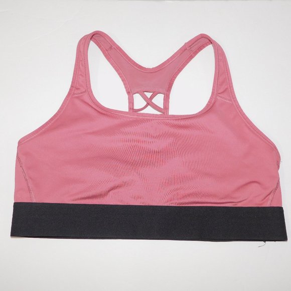 Victoria Secret SPORT Womens L Pink Dusty Rose Criss Cross racer back Sports Bra - Picture 1 of 6